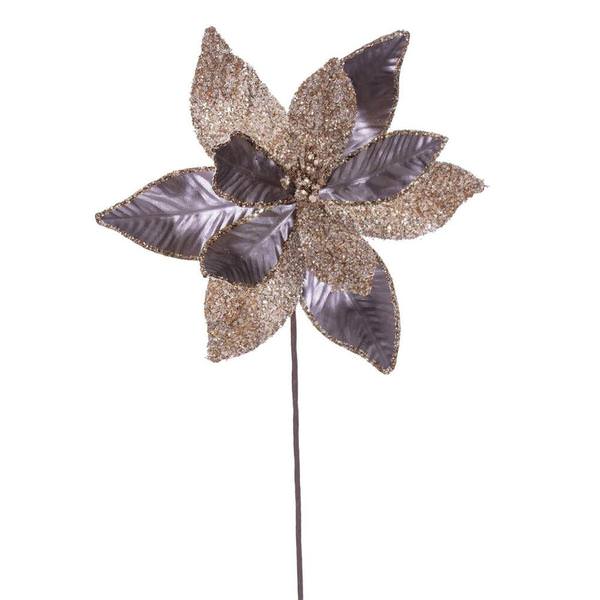 21.5" Mocha Poinsettia 11" Flower (6 Pack)
