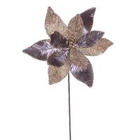 Vickerman 21.5" Mocha Poinsettia 11" Flower (6 Pack)