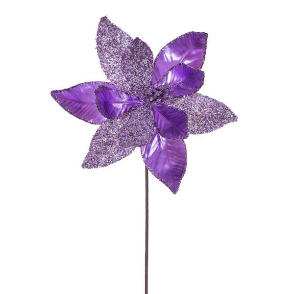 21.5" Lavender Poinsettia 11" Flower (6 Pack)