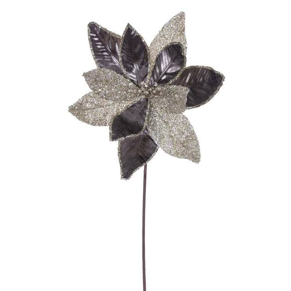 21.5" Pewter Poinsettia 11" Flower (6 Pack)