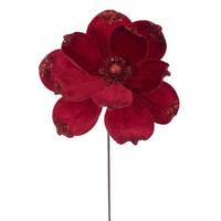 Vickerman 21.5" Artificial Red Velvet Magnolia (4 Pack)