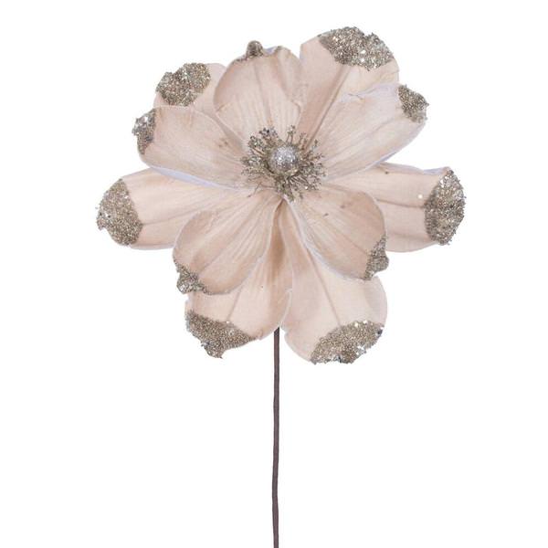 21.5" Artificial Champagne Velvet Magnolia (4 Pack)