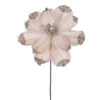 Vickerman 21.5" Artificial Champagne Velvet Magnolia (4 Pack)