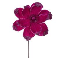 Vickerman 21.5" Artificial Hot Pink Velvet Magnolia (4 Pack)