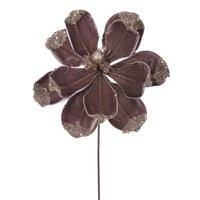 Vickerman 21.5" Artificial Mocha Velvet Magnolia (4 Pack)
