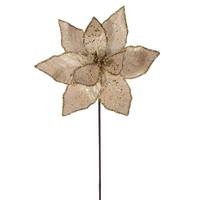 Vickerman 21.5" Gold Sequin Poinsettia 11" Flower (6 Pack)