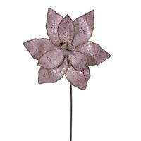 Vickerman 21.5" Rose Gold Sequin Poinsettia 11" Flower (6 Pack)