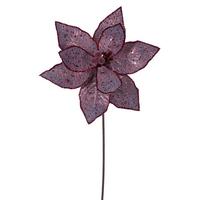 Vickerman 21.5" Burgundy Sequin Poinsettia 11" Flower (6 Pack)