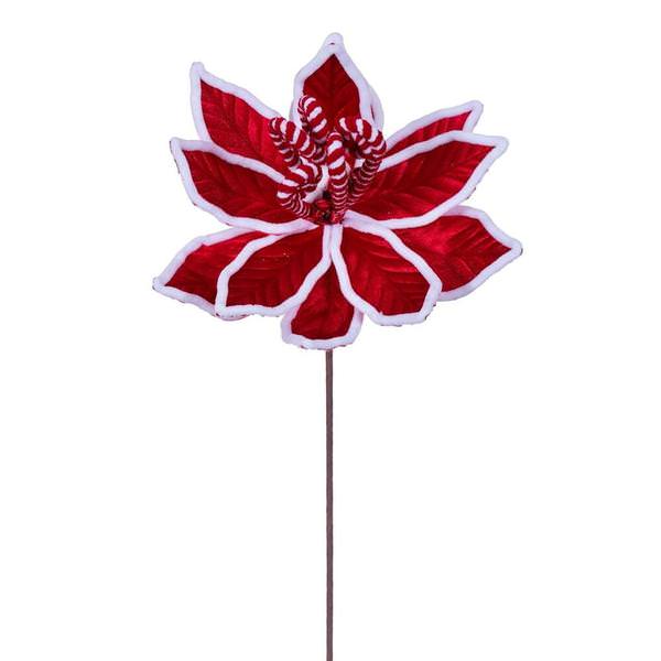 21.5" Red Candy Cane Poinsettia (4 Pack)