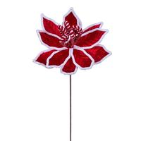 Vickerman 21.5" Red Candy Cane Poinsettia (4 Pack)