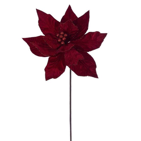 21.5" Red Poinsettia 12" Flower (6 Pack)