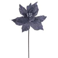 Vickerman 21.5" Silver Poinsettia 12" Flower (6 Pack)