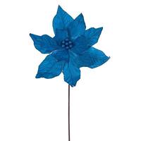 Vickerman 21.5" Turquoise Poinsettia 12" Flower (6 Pack)