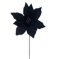 Vickerman 21.5" Black Poinsettia 12" Flower (6 Pack)