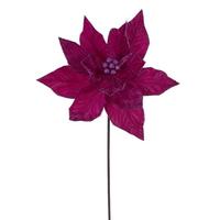 Vickerman 21.5" Hot Pink Poinsettia 12" Flower (6 Pack)