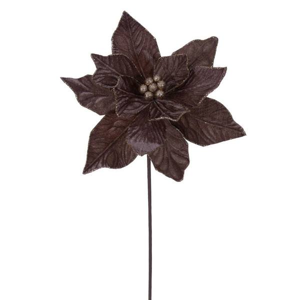 21.5" Mocha Poinsettia 12" Flower (6 Pack)