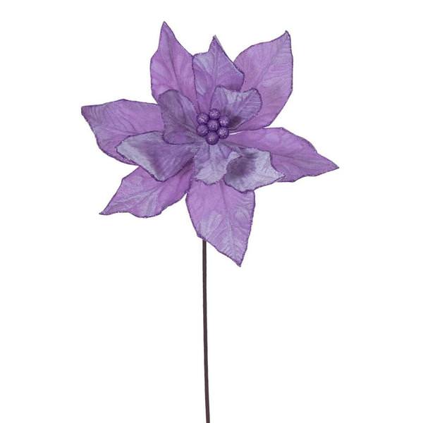 21.5" Lavender Poinsettia 12" Flower (6 Pack)