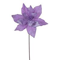 Vickerman 21.5" Lavender Poinsettia 12" Flower (6 Pack)