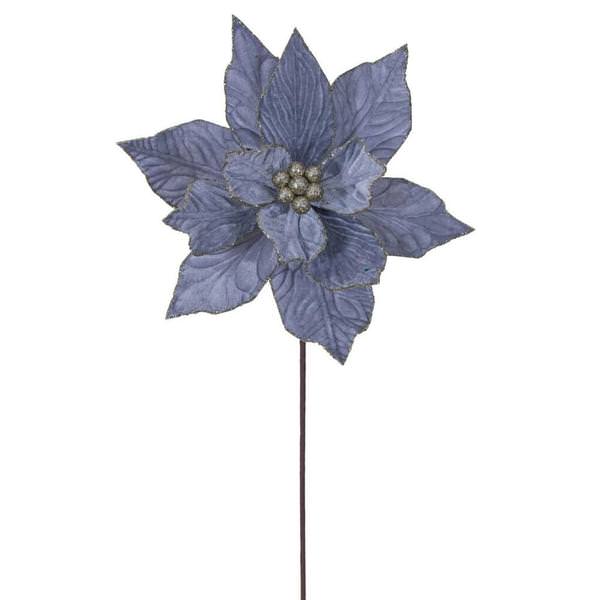 21.5" Pewter Poinsettia 12" Flower (6 Pack)