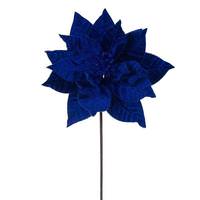 Vickerman 21.5" Blue Poinsettia 12" Flower (6 Pack)