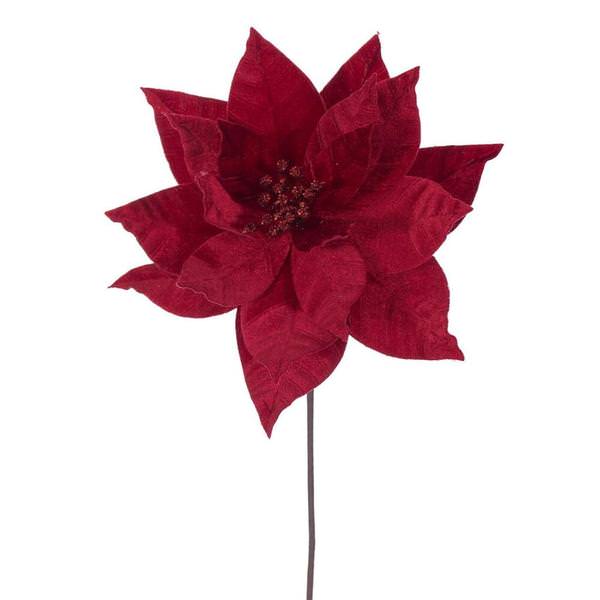 21.5" Red Poinsettia 12" Flower (6 Pack)