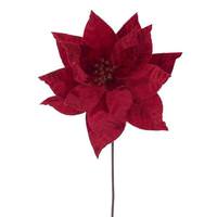 Vickerman 21.5" Red Poinsettia 12" Flower (6 Pack)