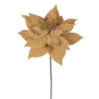 Vickerman 21.5" Gold Poinsettia 12" Flower (6 Pack)