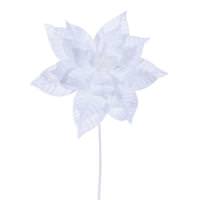Vickerman 21.5" White Poinsettia 12" Flower (6 Pack)