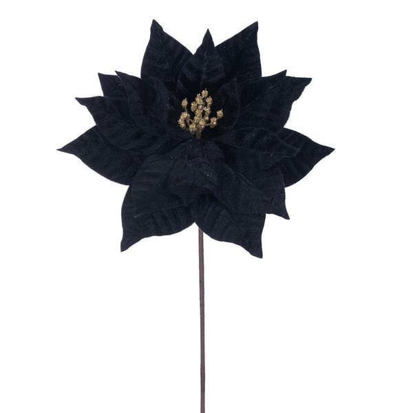 21.5" Black Poinsettia 12" Flower (6 Pack)