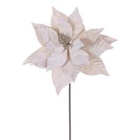 Vickerman 21.5" Champagne Poinsettia 12" Flower (6 Pack)