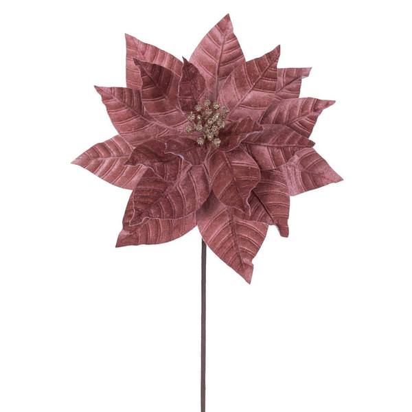21.5" Rose Gold Poinsettia 12" Flower (6 Pack)