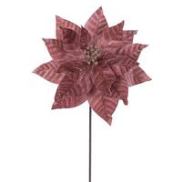 Vickerman 21.5" Rose Gold Poinsettia 12" Flower (6 Pack)