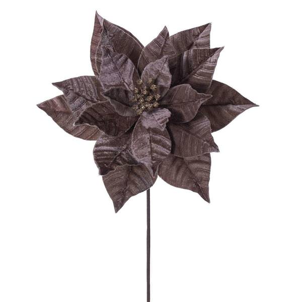 21.5" Mocha Poinsettia 12" Flower (6 Pack)