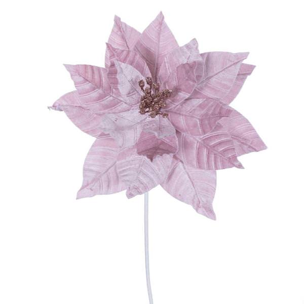 21.5" Pink Poinsettia 12" Flower (6 Pack)