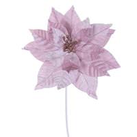 Vickerman 21.5" Pink Poinsettia 12" Flower (6 Pack)