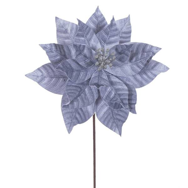 21.5" Pewter Poinsettia 12" Flower (6 Pack)