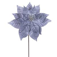 Vickerman 21.5" Pewter Poinsettia 12" Flower (6 Pack)