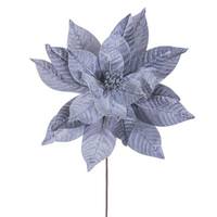 Vickerman 21.5" Artificial Silver Poinsettia 18" Flower (2 Pack)