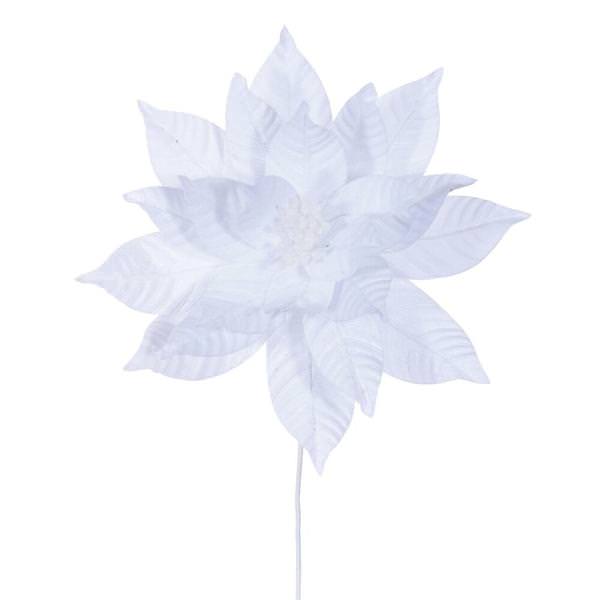 21.5" Artificial White Poinsettia 18" Flower (2 Pack)