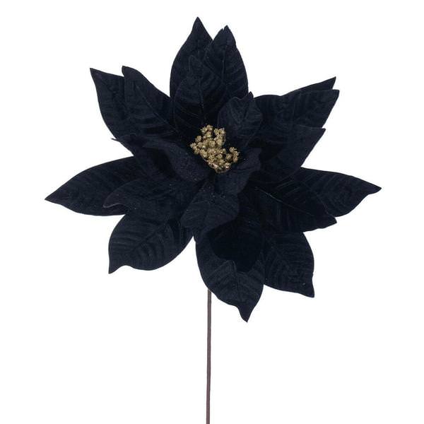 21.5" Artificial Black Poinsettia 18" Flower (2 Pack)
