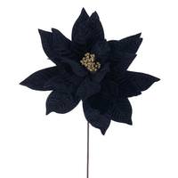 Vickerman 21.5" Artificial Black Poinsettia 18" Flower (2 Pack)