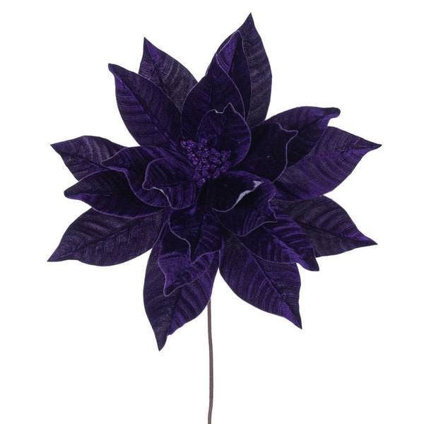 21.5" Artificial Plum Poinsettia 18" Flower (2 Pack)