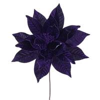 Vickerman 21.5" Artificial Plum Poinsettia 18" Flower (2 Pack)