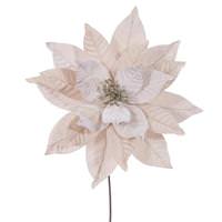 Vickerman 21.5" Artificial Rose Gold Poinsettia 18" Flower (2 Pack)