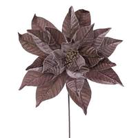 Vickerman 21.5" Artificial Mocha Poinsettia 18" Flower (2 Pack)