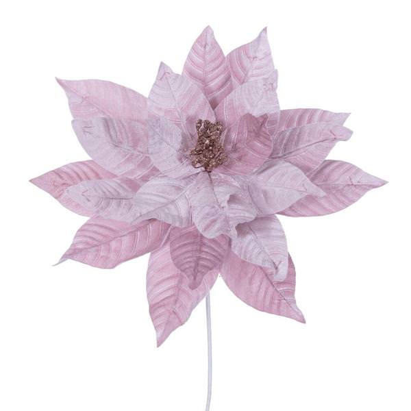 21.5" Hot Pink Poinsettia 18" Flower (2 Pack)