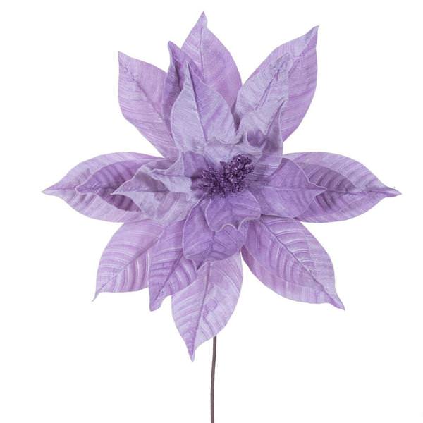 21.5" Artificial Lavender Poinsettia 18" Flower (2 Pack)