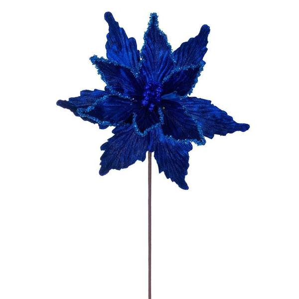 21.5" Blue Poinsettia 12" Flower (6 Pack)