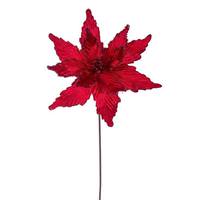 Vickerman 21.5" Red Poinsettia 12" Flower (6 Pack)