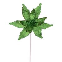 Vickerman 21.5" Green Poinsettia 12" Flower (6 Pack)